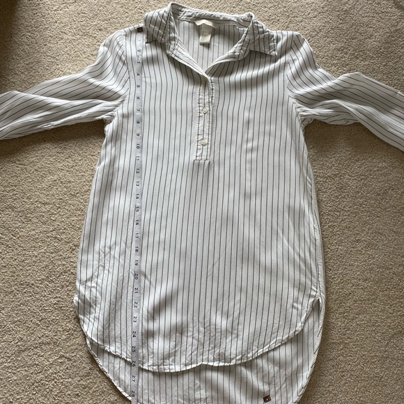 H&M Striped Tunic Button Up Blouse - Picture 8 of 10
